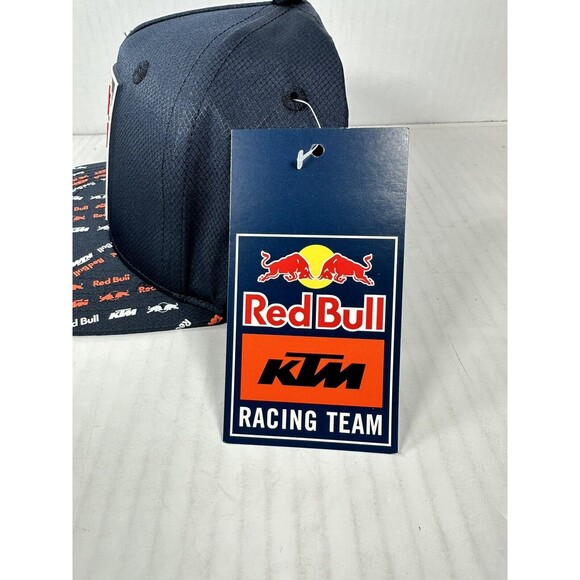 NEW Red Bull x KTM Racing Team Twist Flat Hat Cap Logo Blue Adjustable Snapback - Picture 3 of 3